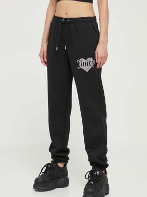 Kalhoty s aplikacemi Juicy Couture černé
