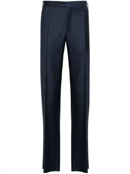 Pantalon chino à carreaux Canali bleu