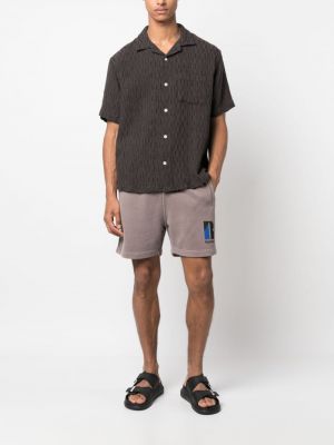 Jersey fleece shorts mit print Represent grau