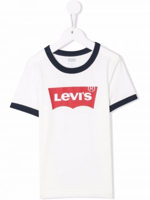 Trykt bomull t-skjorte for jenter Levi's Kids hvit