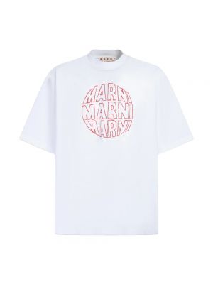 Jersey t-shirt aus baumwoll mit print Marni