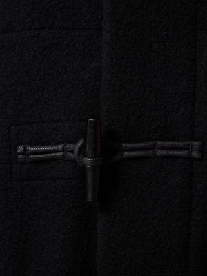 Krótki płaszcz wełniany Lemaire czarny