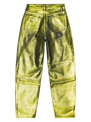 Skinny jeans Ganni grün