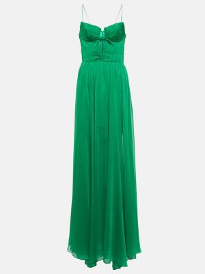 Sukienka długa szyfonowa Rasario zielona