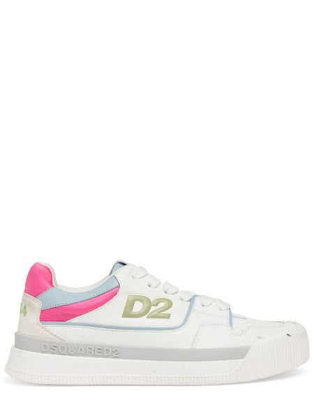 Jersey lær sneakers Dsquared2 hvit