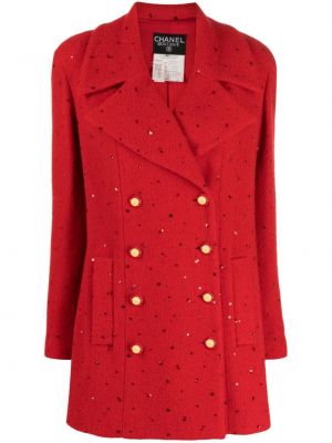 Manteau à imprimé en cristal Chanel Pre-owned rouge