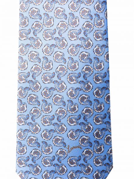 Corbata de seda con estampado Lanvin azul