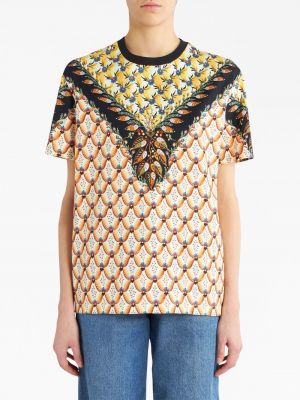 Geblümte t-shirt aus baumwoll mit print Etro braun
