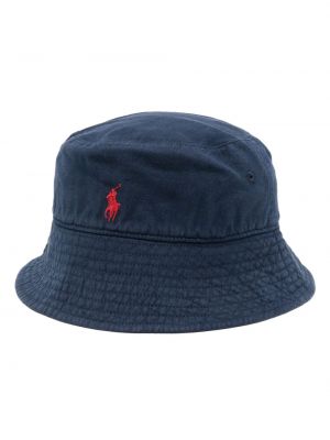 Lniany haftowany kapelusz Polo Ralph Lauren