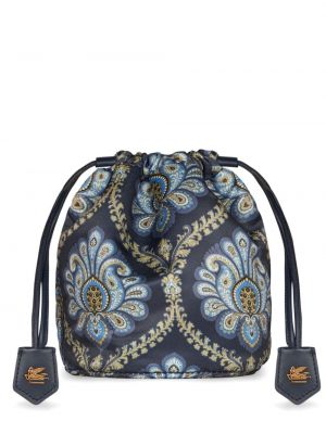 Saténová listová kabelka s potlačou s paisley vzorom Etro