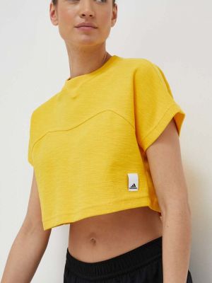 Bombažna majica Adidas rumena