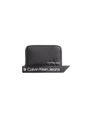 Denarnica z zadrgo Calvin Klein Jeans črna