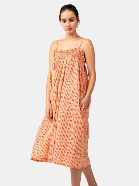 Vestido de algodón con estampado Abbacino naranja