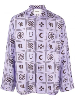 Košeľa s potlačou Nanushka fialová