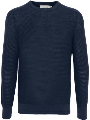 Sweter z okrągłym dekoltem Canali niebieski