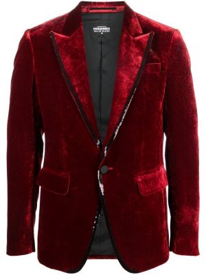 Fløyel paljett lang blazer Dsquared2 rød