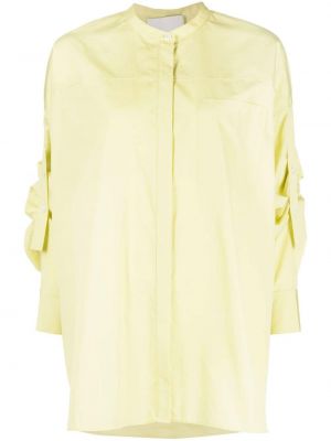 Długa koszula bawełniane ze stójką z długim rękawem 3.1 Phillip Lim - żółty