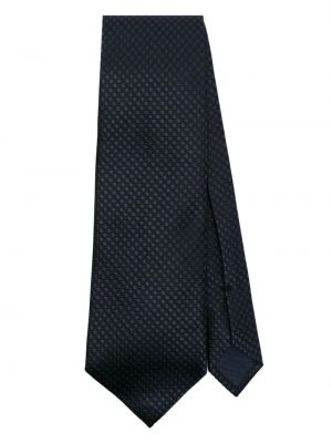 Jedwabny krawat w grochy Tom Ford niebieski