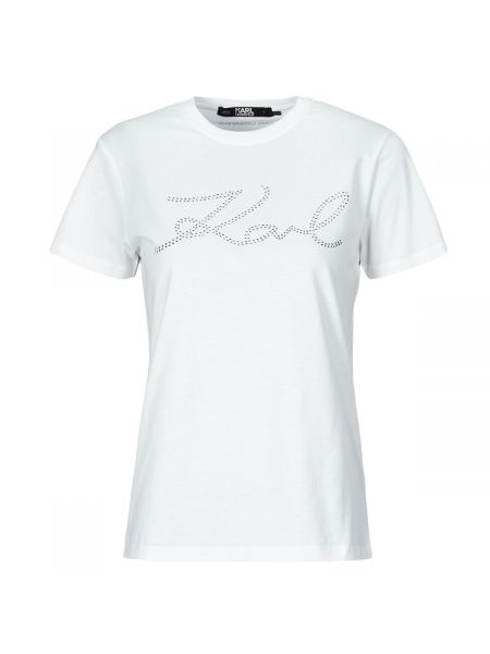 Tričko s krátkými rukávy Karl Lagerfeld bílé