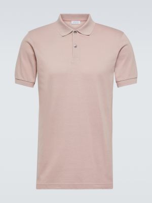 Kokvilnas polo krekls Sunspel rozā