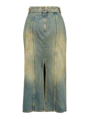Plisuotas džinsinis sijonas Maison Margiela mėlyna