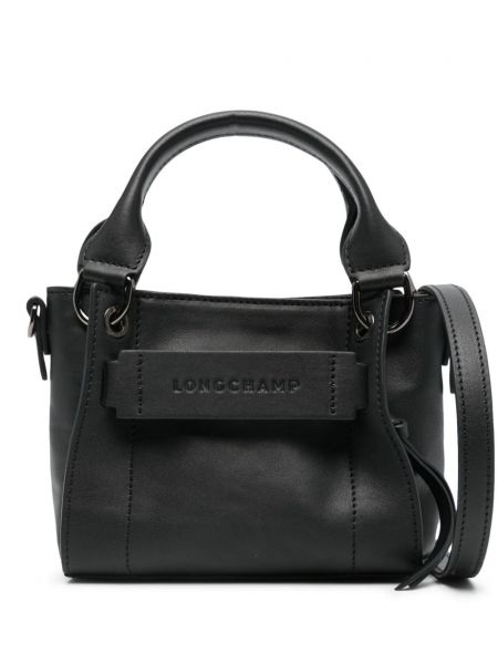 Kožená nákupná taška Longchamp čierna