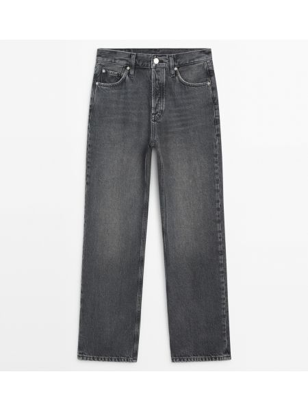 Серые прямые джинсы Massimo Dutti