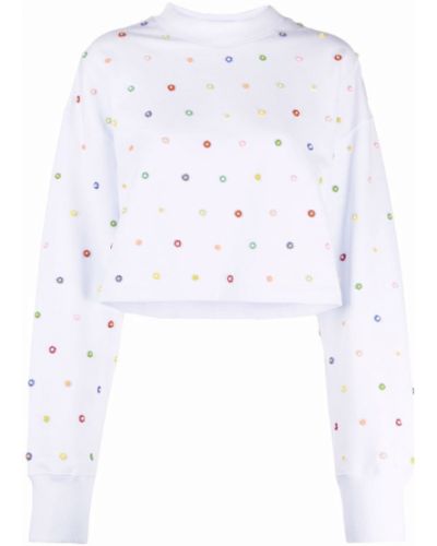 Floral perler sweatshirt Msgm hvit