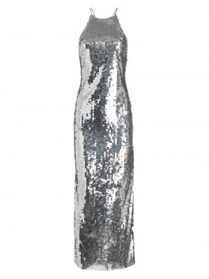 Сетчатое платье макси с пайетками Zazzle Simon Miller серебряный