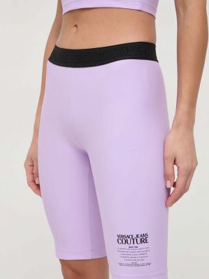 Джинсові шорти з принтом Versace Jeans Couture фіолетові