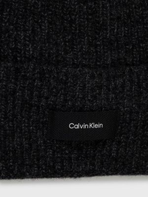 Vlněný klobouk Calvin Klein černý