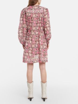 Mustriline lilleline puuvillased kleit Marant Etoile must