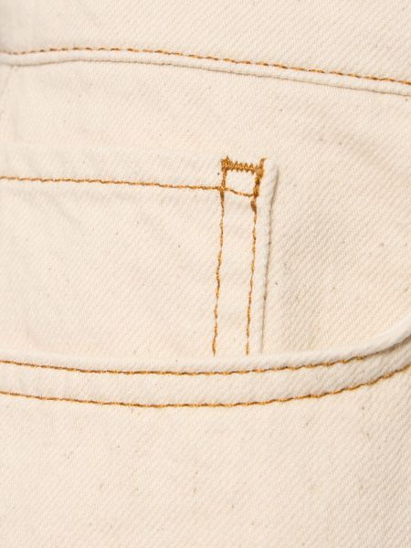 Kratke jeans hlače z visokim pasom Triarchy bela