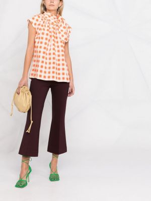 Blusa con estampado con estampado geométrico Victoria Victoria Beckham naranja