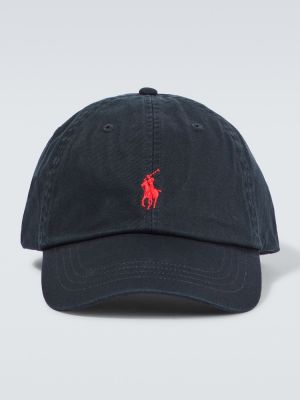 Памучна шапка с козирки Polo Ralph Lauren черно