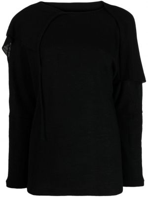 Asymetrický vlnený sveter Yohji Yamamoto čierna