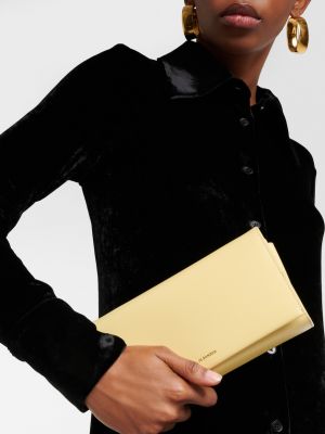 Кожаная сумка через плечо Jil Sander коричневая