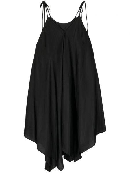 Asimetrična svilena koktejl obleka Shanshan Ruan črna