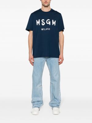 T-shirt mit print Msgm blau