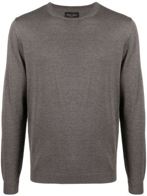 Пуловер от мерино вълна Roberto Collina сиво
