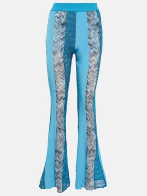 Pantalones rectos de punto Missoni azul