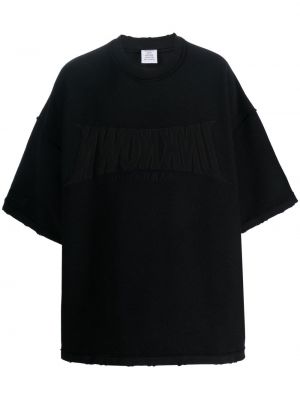 Oversize t-shirt mit stickerei Vetements schwarz
