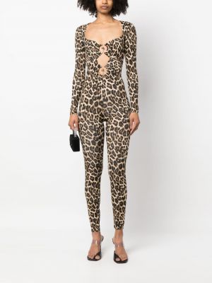 Skinny overall mit print mit leopardenmuster Nissa schwarz