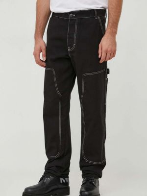 Pamučne hlače ravnih nogavica United Colors Of Benetton crna