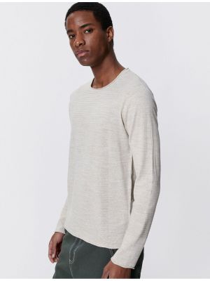 Пуловер slim с кръгло деколте Koton златисто