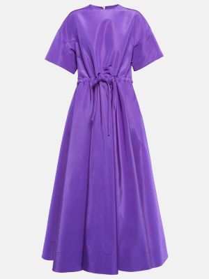 Hedvábné midi šaty Valentino fialové