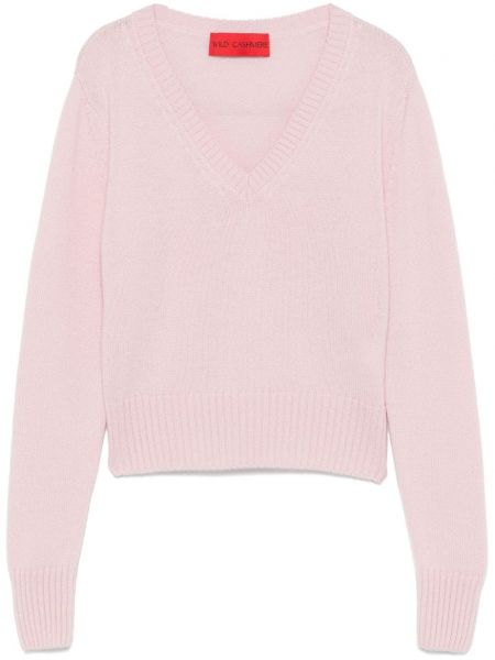 V-kaula kasmirmatto pitkä villapaita Wild Cashmere pinkki