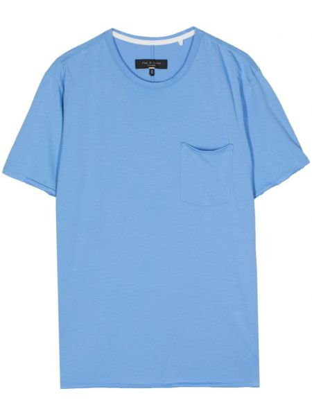 Памучна тениска Rag & Bone синьо