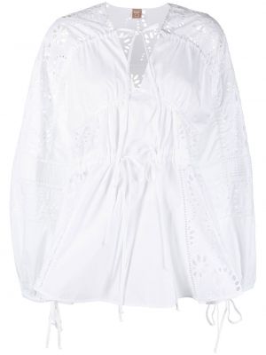 Блузка с V-образным вырезом Boss, белая