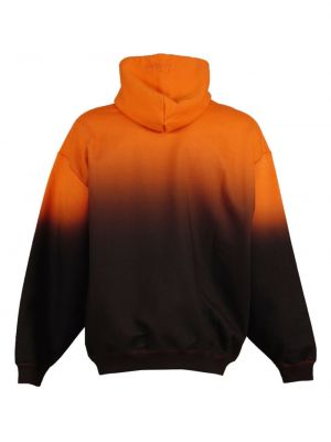 Spalvų gradiento rašto raštuotas džemperis su gobtuvu Vetements oranžinė